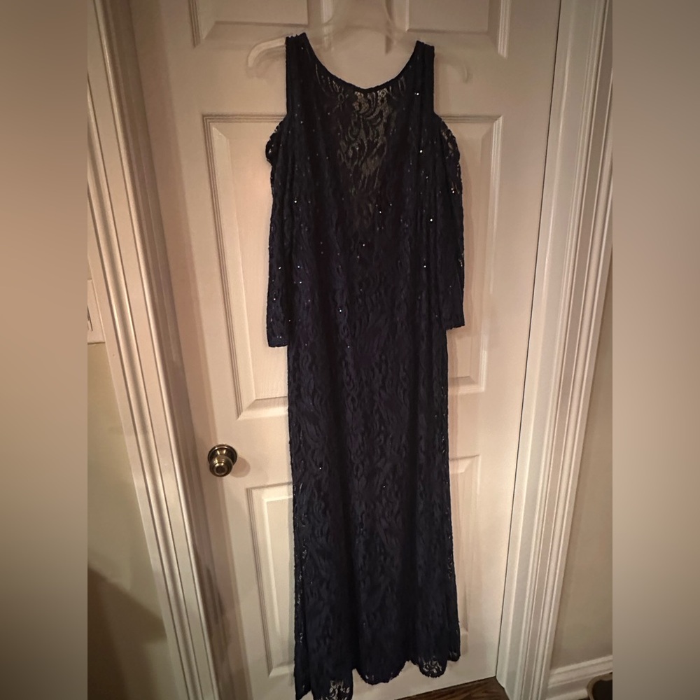 Long Sleeve Navy Gown by Blu Sage